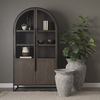 Utari Short Gray Brown with White Detailing Ceramic Floor Vase thumbnail 1