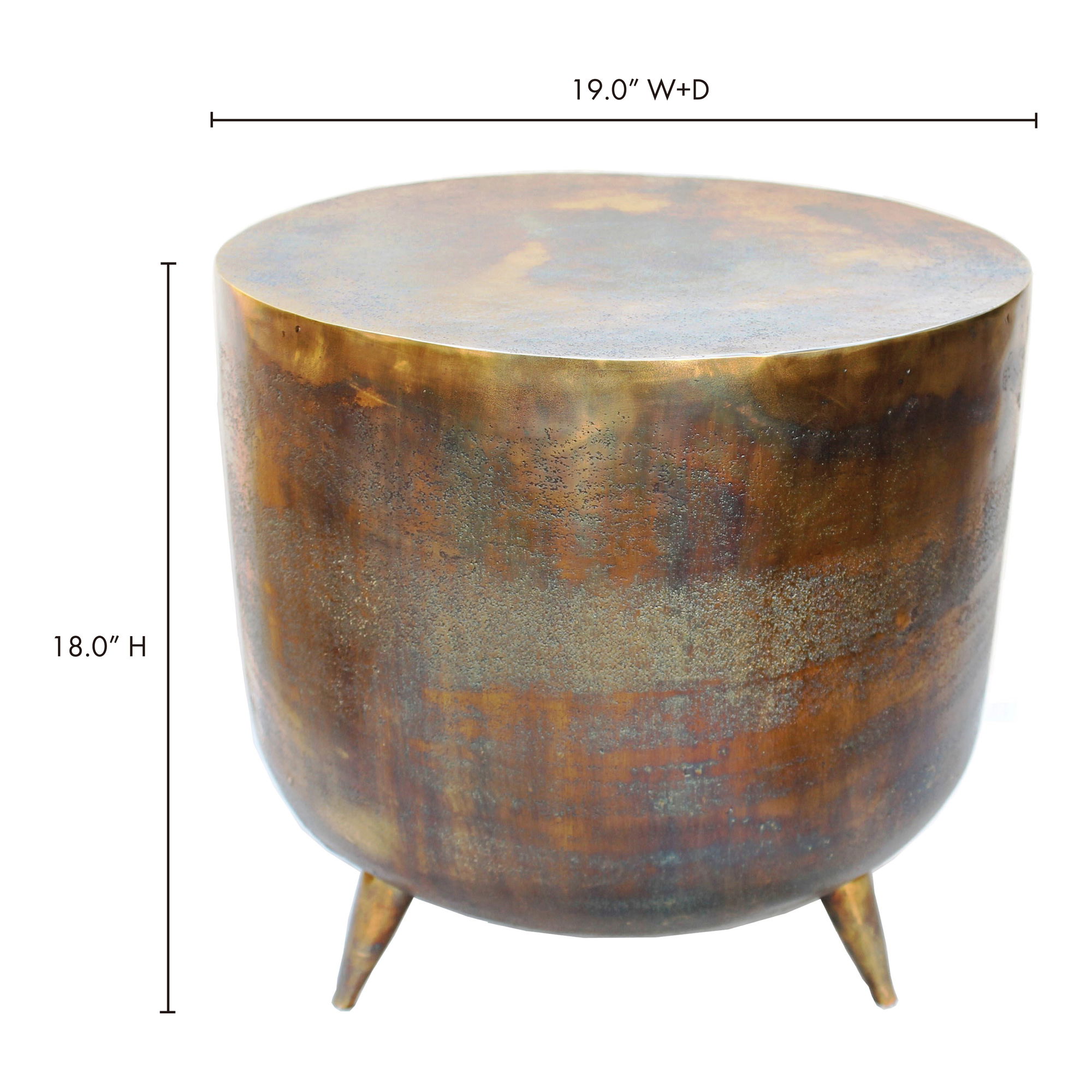 Kettel Accent Table Brass, Side & End Table by Moe's Home, 19" width x 18" height x 19" depth View 6