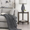 Romi Dark Brown Wood with Bottom Shelf Round Accent Table thumbnail 2