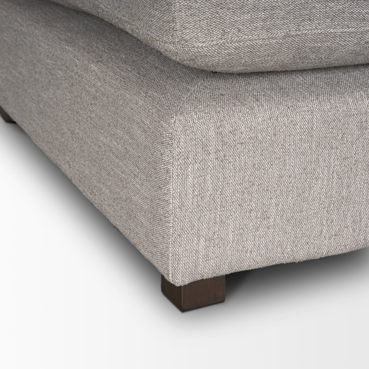 Halston Small Ottoman Light Gray Performance Fabric, Sectional Sofa by Mercana, 38.5" length x 26.5" width x 19" height View 9