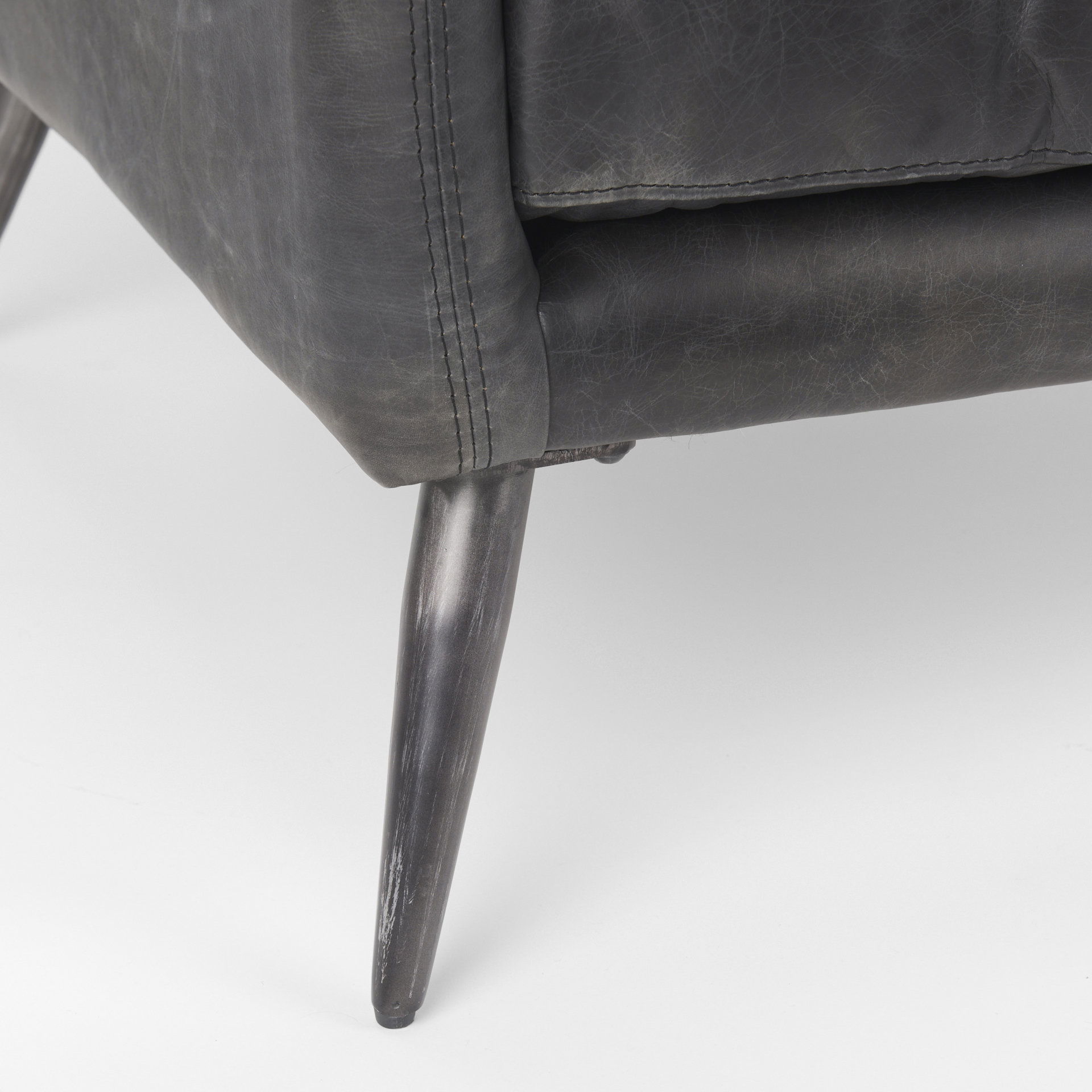 Cochrane  Black Leather Wrapped Chair large image 