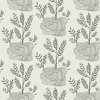 Seedlings Grey Peel & Stick Wallpaper, by York Wall, 20' length x 1'8.5" width x 0.02" depth thumbnail