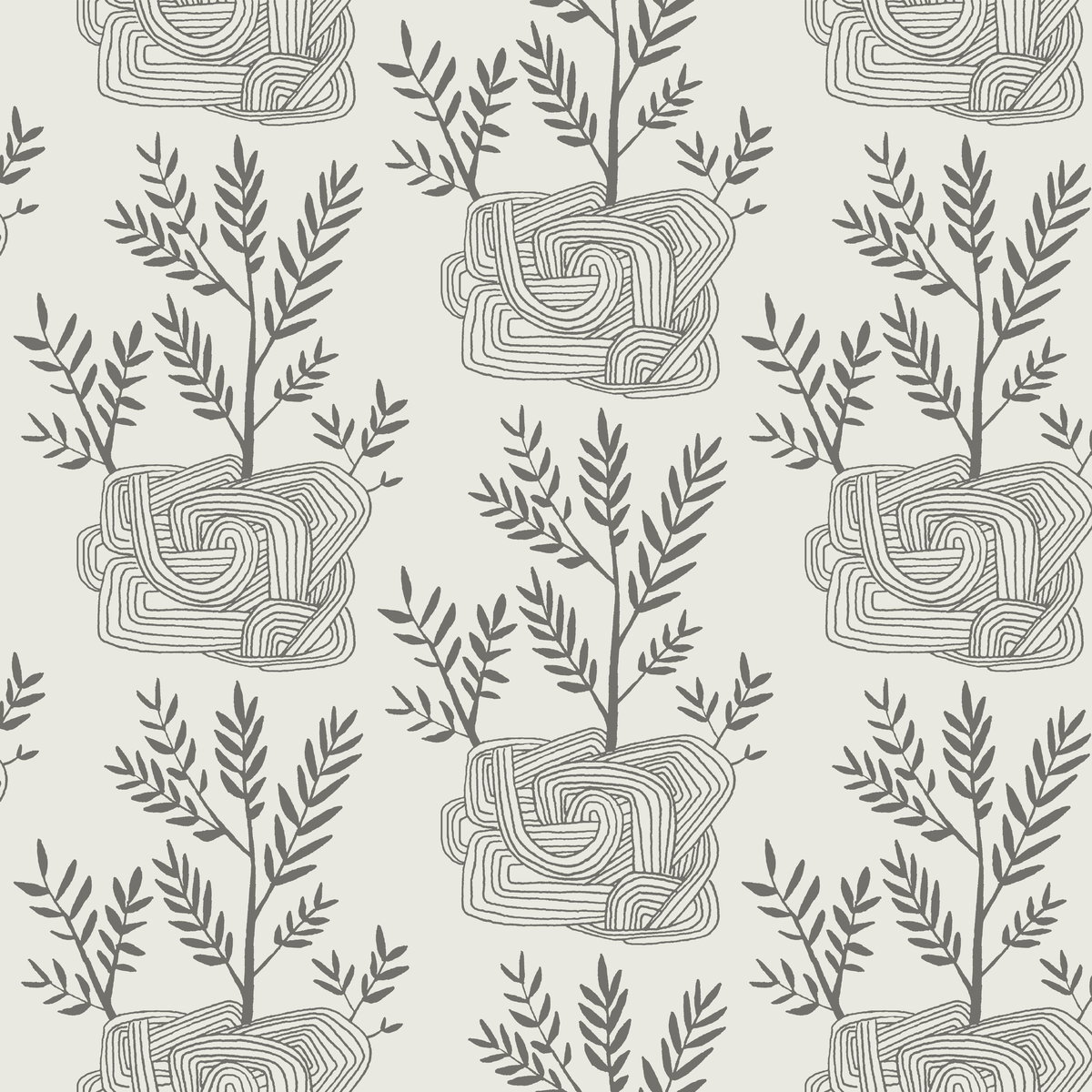 Seedlings Grey Peel & Stick Wallpaper, by York Wall, 20' length x 1'8.5" width x 0.02" depth