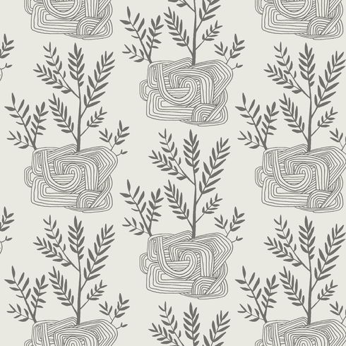 Seedlings Grey Peel & Stick Wallpaper