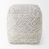Farida 6.0L x 16.0W x 16.0H Light Gray Wool and Polyester Patterned Pouf, Ottoman by Mercana, 16" length x 16" width x 16" height thumbnail 6