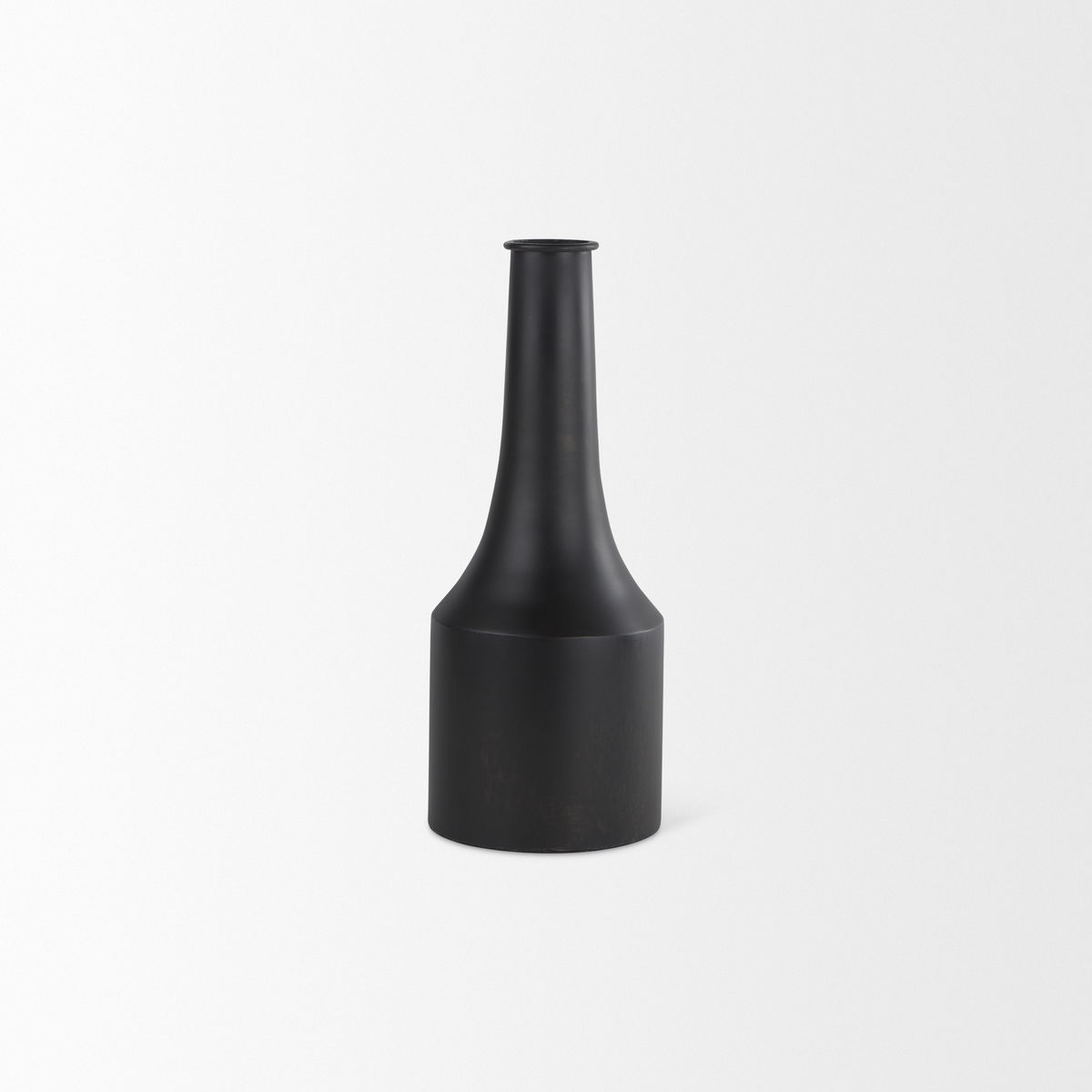 Aubrey Small 14.0H Black Iron Flower Vase, Decorative Jar by Mercana, 5.5" length x 5.5" width x 14" height View 6