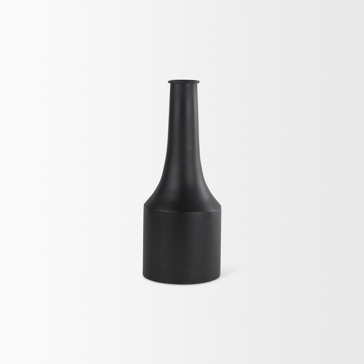 Aubrey Small 14.0H Black Iron Flower Vase, Decorative Jar by Mercana, 5.5" length x 5.5" width x 14" height View 6