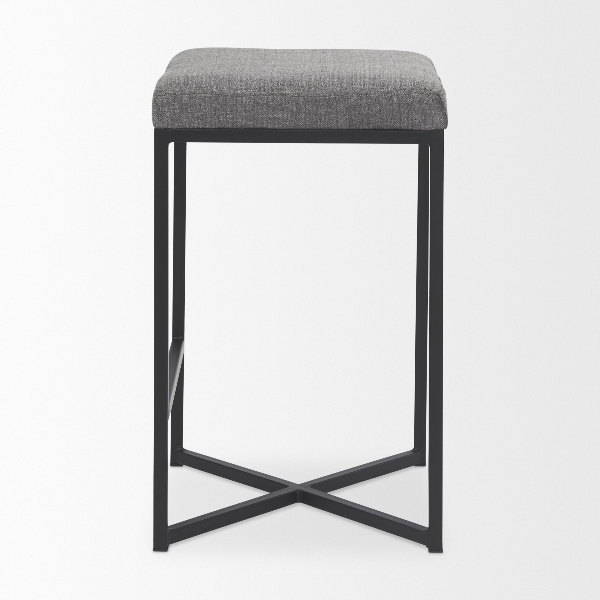 Frodo  Gray Fabric Seat with Black Iron Frame Counter Stool large image 