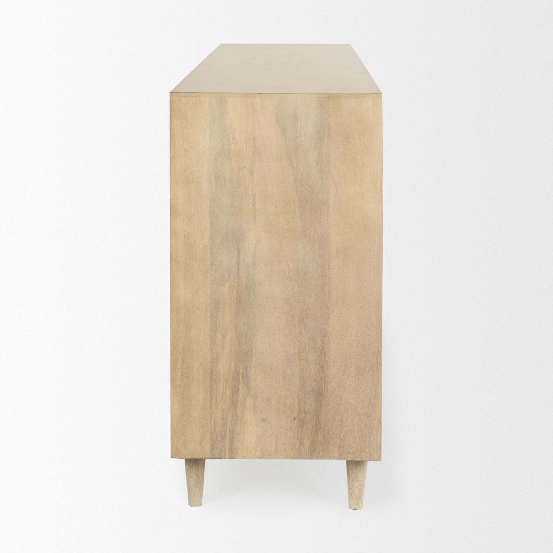 Tucker Light Brown Wood with Carved Arch Pattern 4 Door Sideboard, Sideboards & Buffet by Mercana, 71.75" length x 15" width x 30.25" height View 5