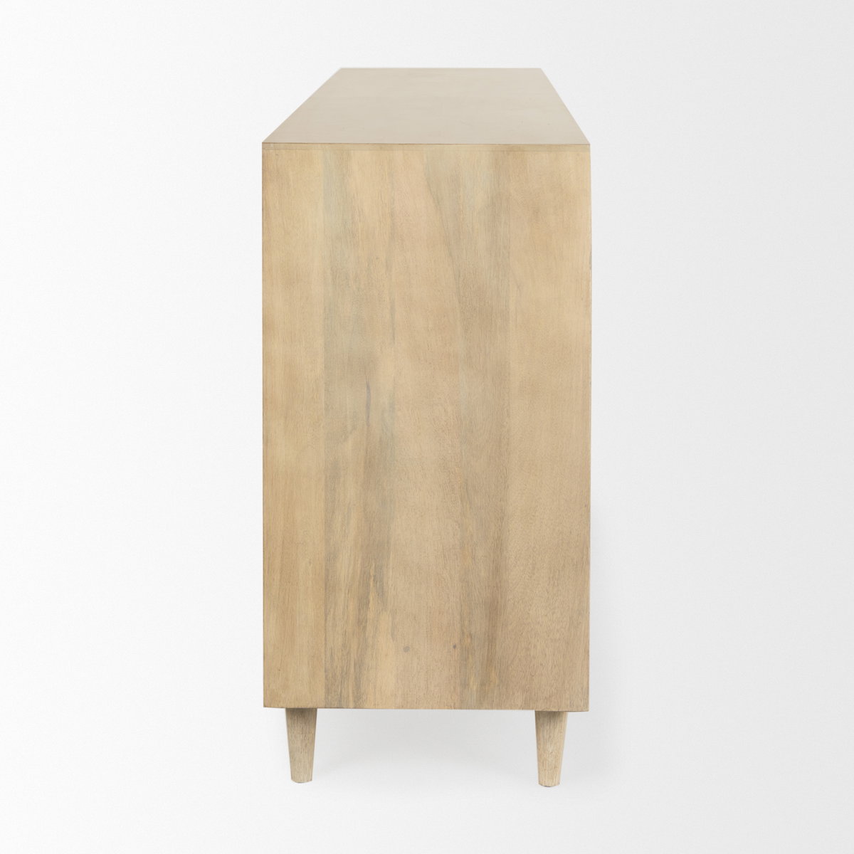 Tucker Light Brown Wood with Carved Arch Pattern 4 Door Sideboard, Sideboards & Buffet by Mercana, 71.75" length x 15" width x 30.25" height View 5