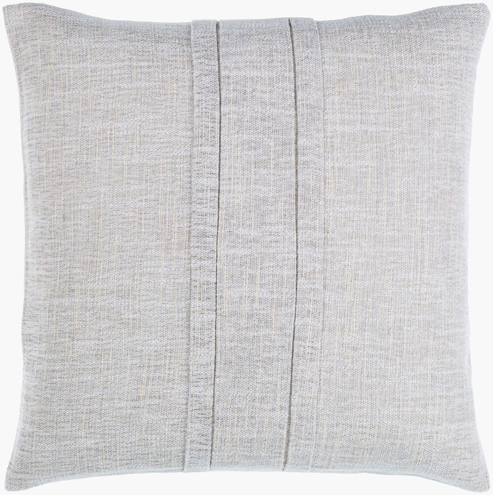 Pleated Cotton Accent Pillow Poly, Decorative Pillow by Surya, 22" length x 22" width