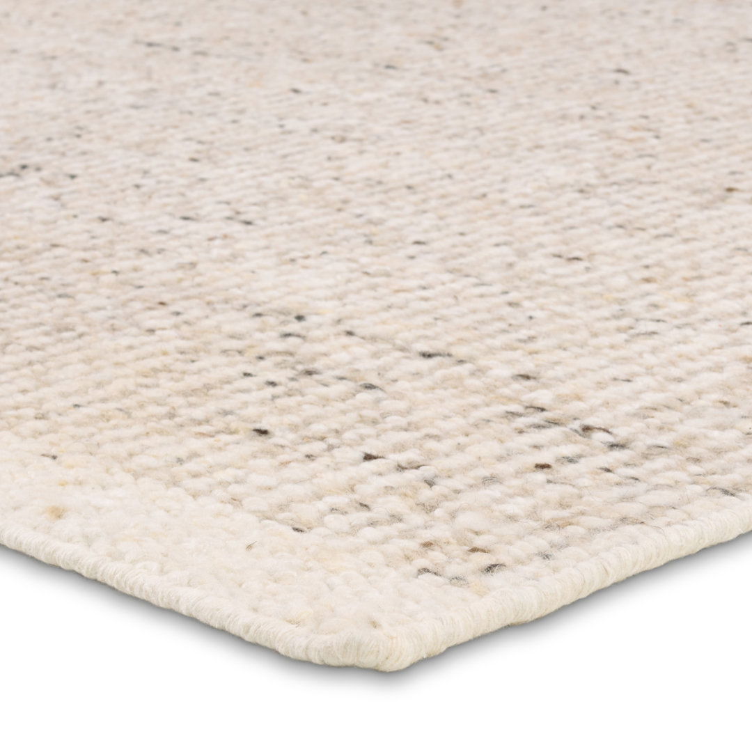 Jaipur Living Amgala LEO14 Handmade Solid Ivory Area Rug (10'x14') large image 