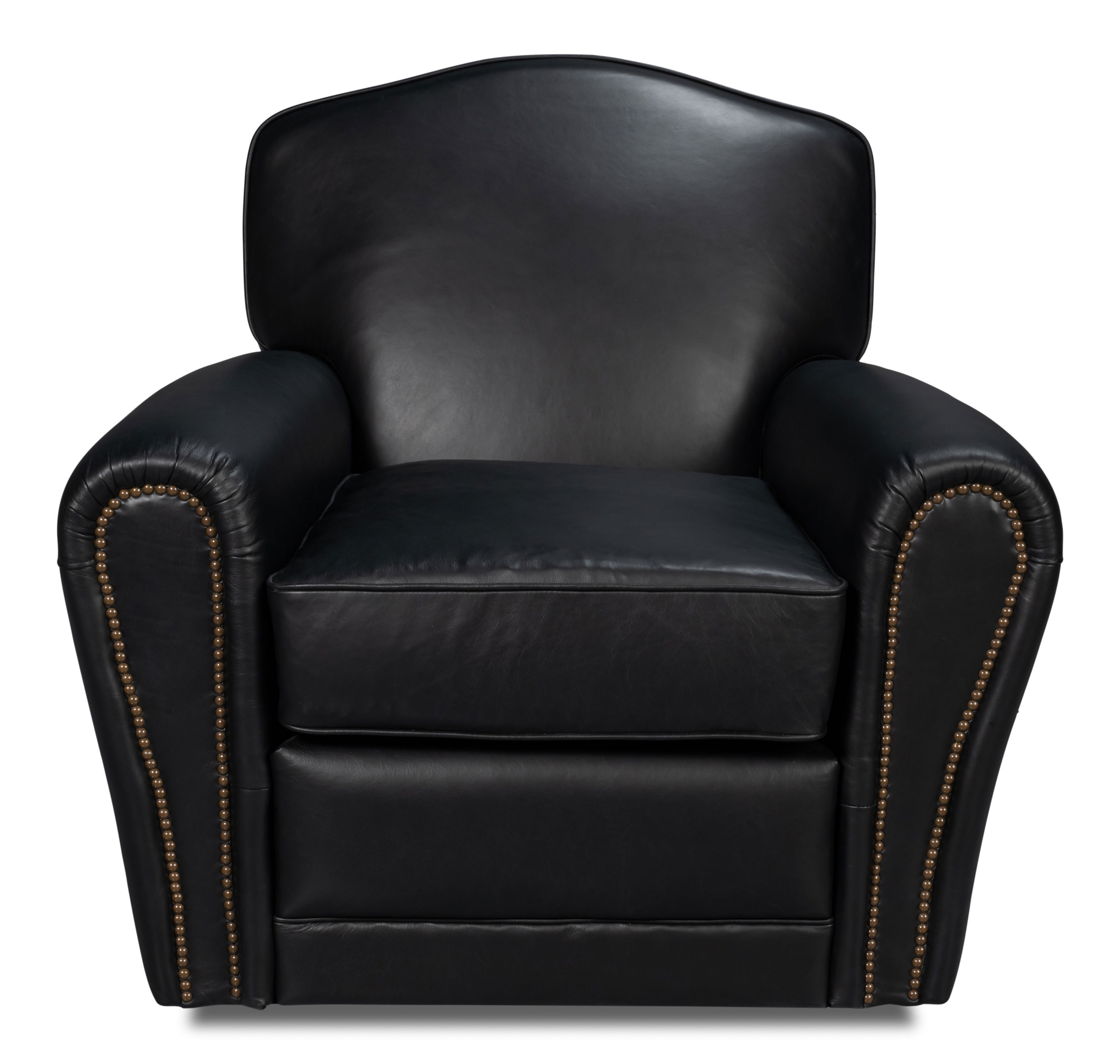 Elite French Club Swivel Chair, Black, Seating by Sarreid, 36" length x 33" width x 33" height View 2