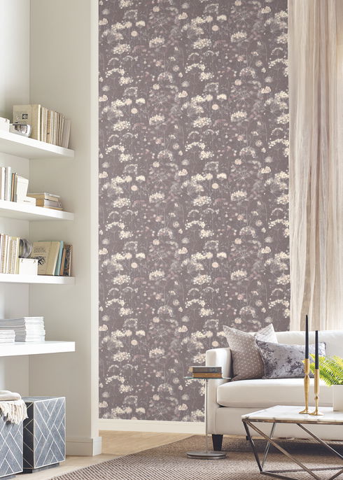 Botanical Fantasy Dark Grey Wallpaper