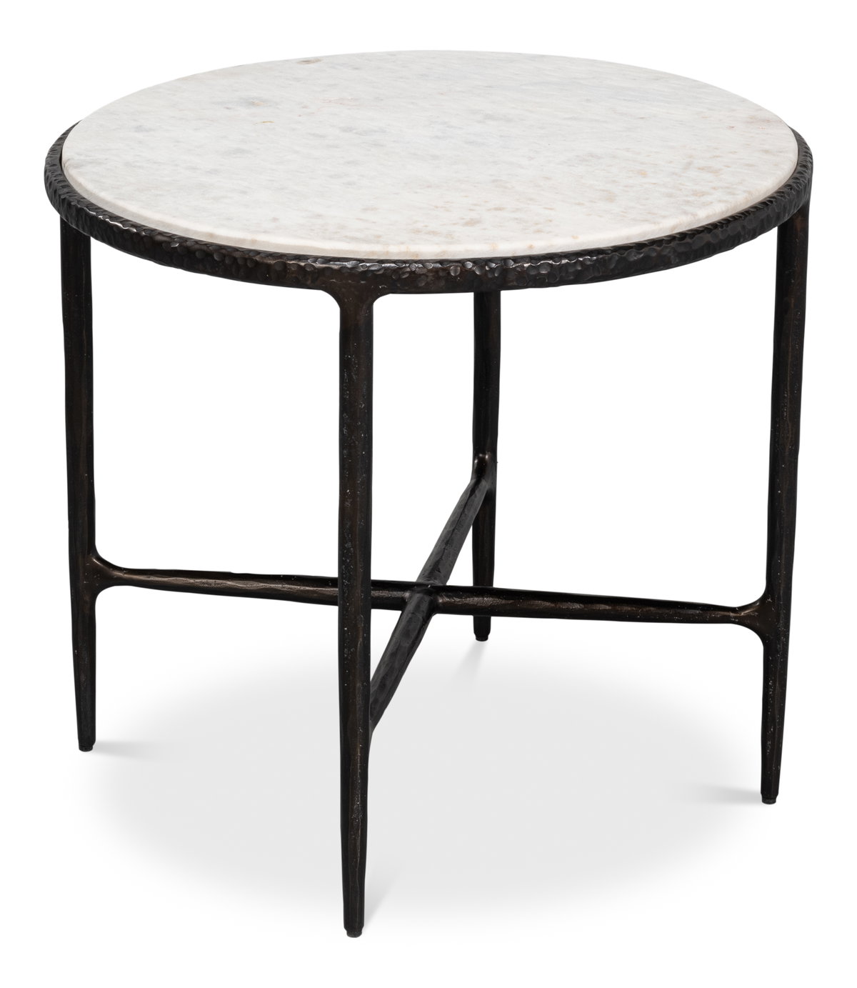 Dakor Round Side Table, by Sarreid, 2' length x 2' width x 1'10" height View 9