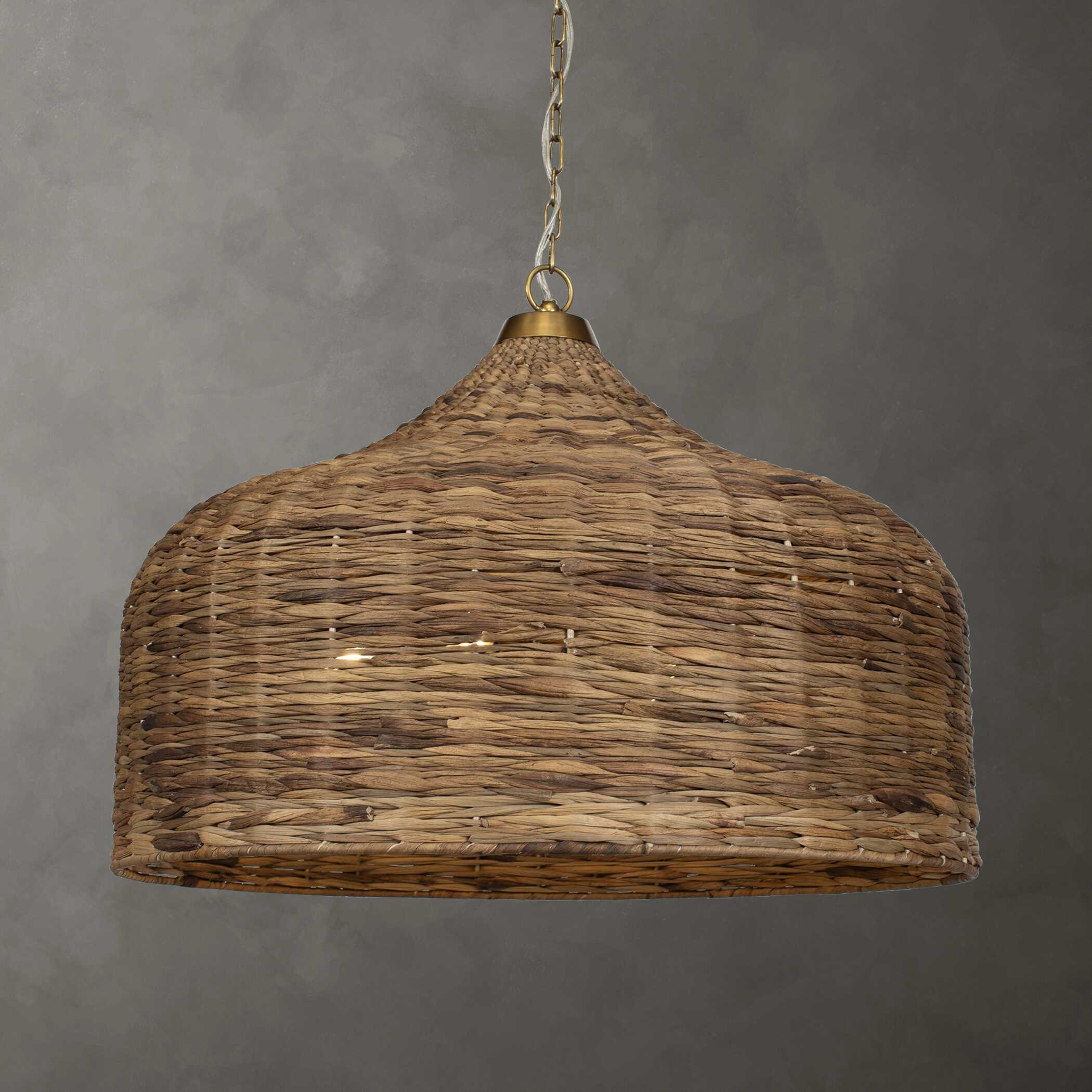 Tauranga Seagrass 5 Light Pendant large image 