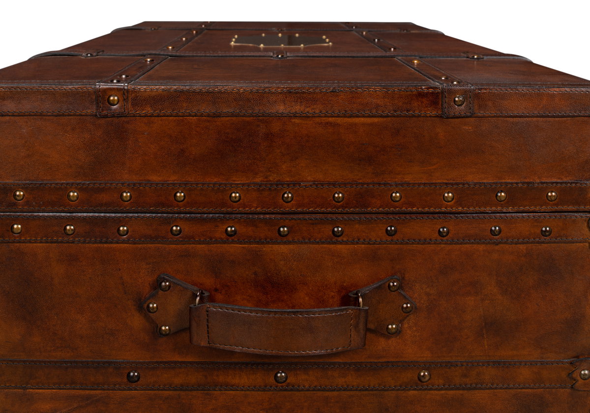 Laramie Trunk Coffee Table, by Sarreid, 2'2" length x 3'7" width x 1'8" height View 6