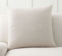 Online Designer Living Room Belgian Linen Throw Pillow Cover, 24" x 24", Bone