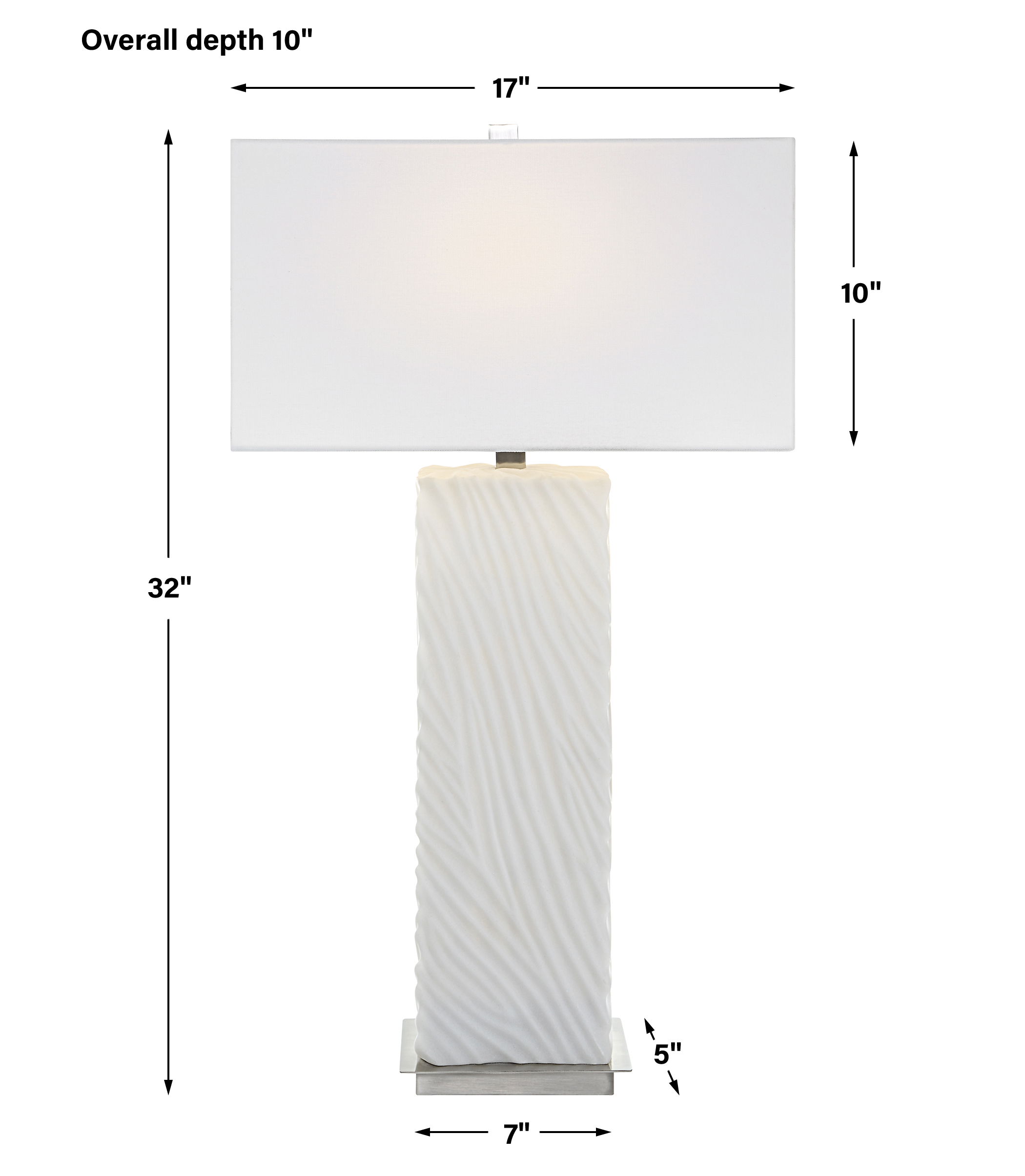 Pillar White Marble Table Lamp, by Uttermost, 17" width x 32" height x 10" depth View 3