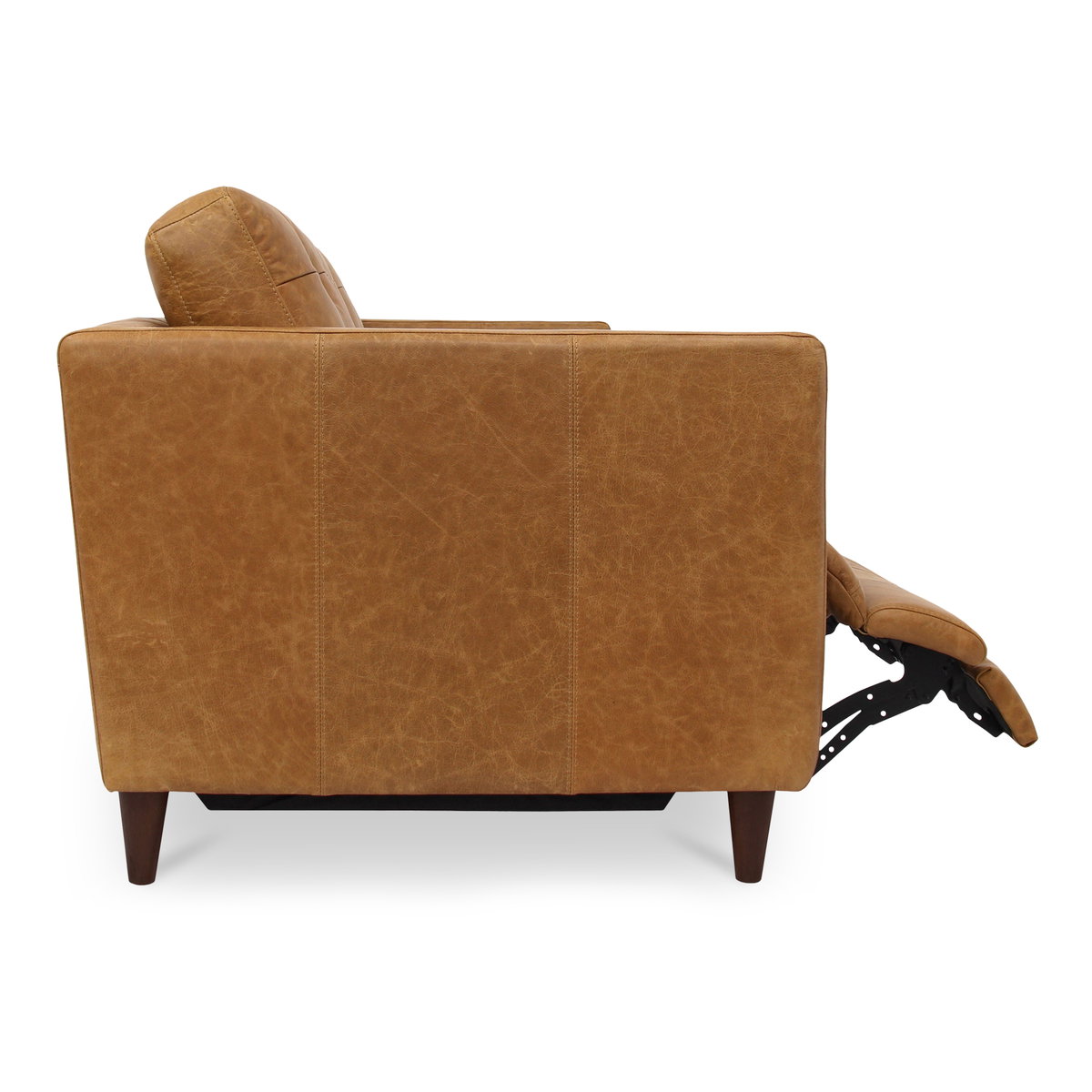 Bridgers Power Recliner Sofa Tan Leather, Sofas & Sectional by Moe's Home, 94.1" width x 33.85" height x 37.8" depth View 3