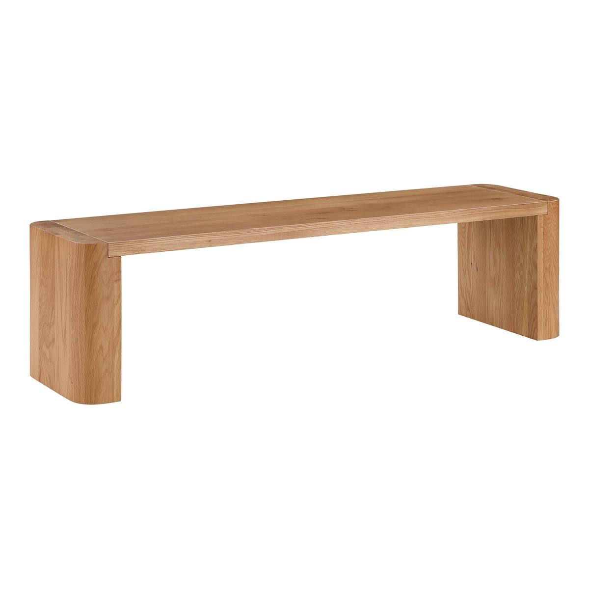 Post Small Dining Bench Natural, Benche by Moe's Home, 62" width x 17" height x 16" depth View 2