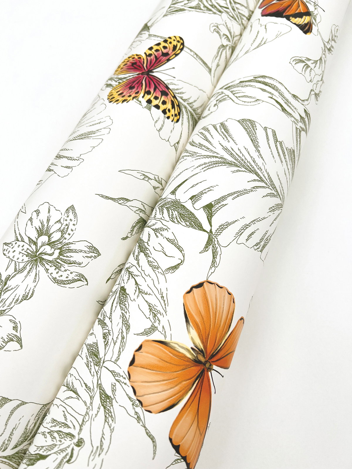 Papillon Green Wallpaper, by York Wall, 27' length x 2'3" width x 0.02" depth View 3