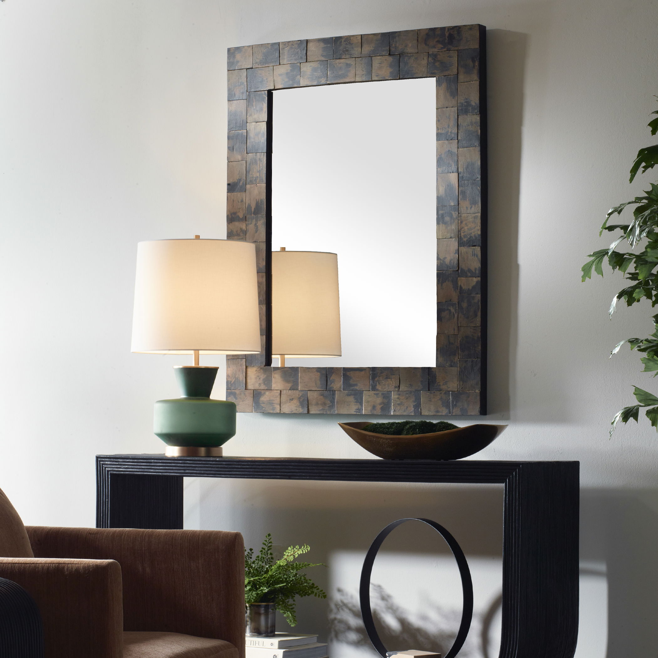 Burke Wooden Mirror large image 