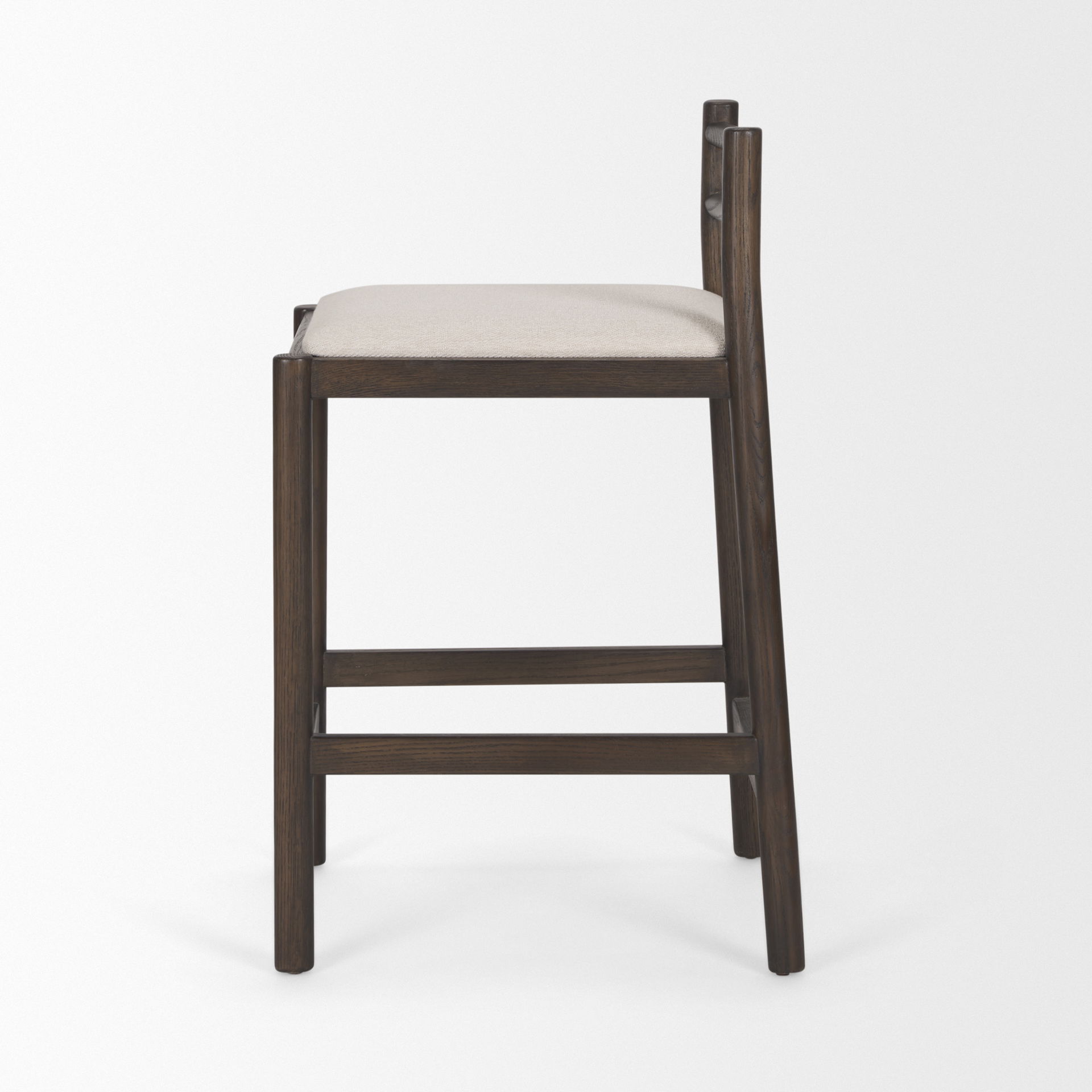 Sam Dark Brown Wood with Cream Fabric Counter Stool large image 
