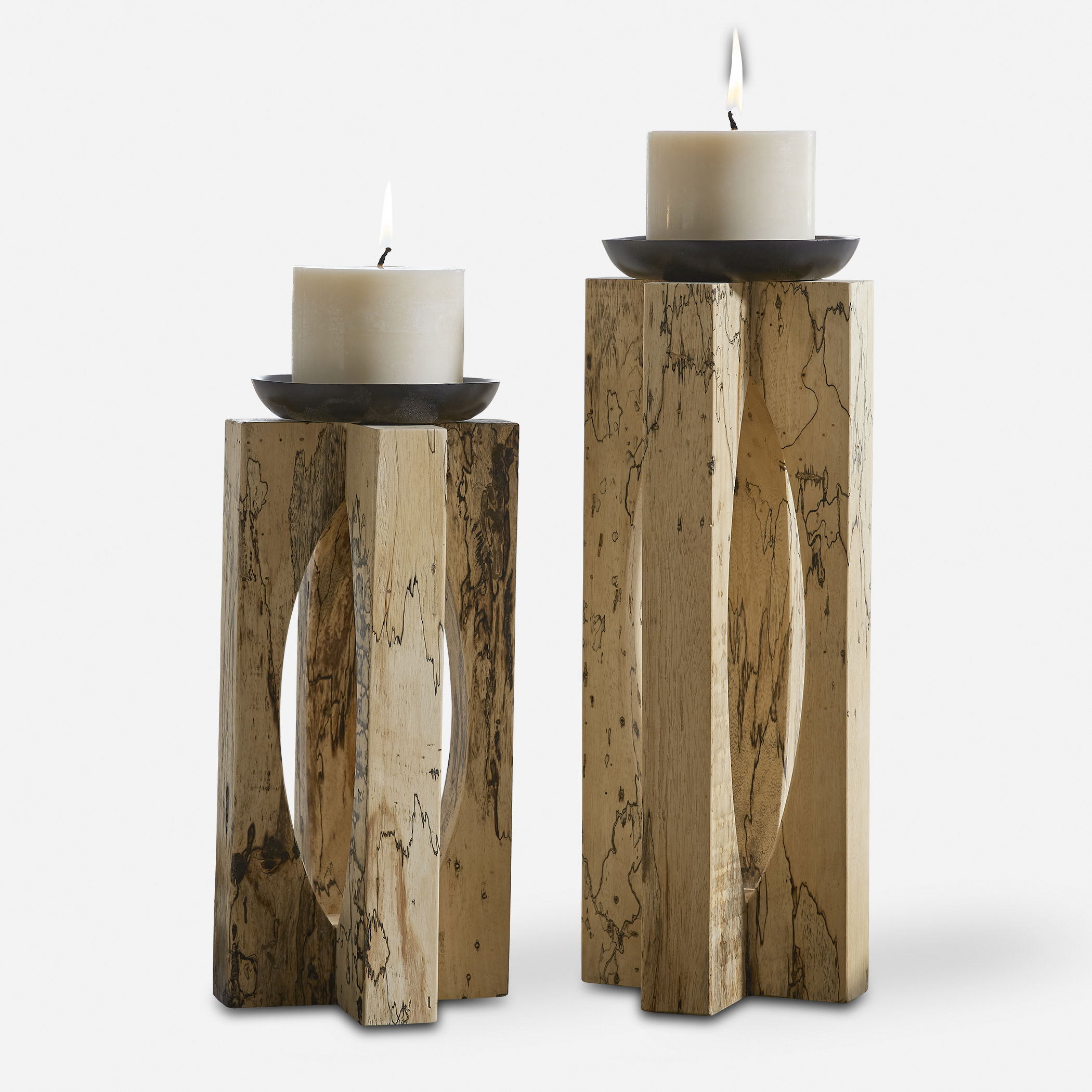 Ilva Wood Candleholders Set/2 large image 