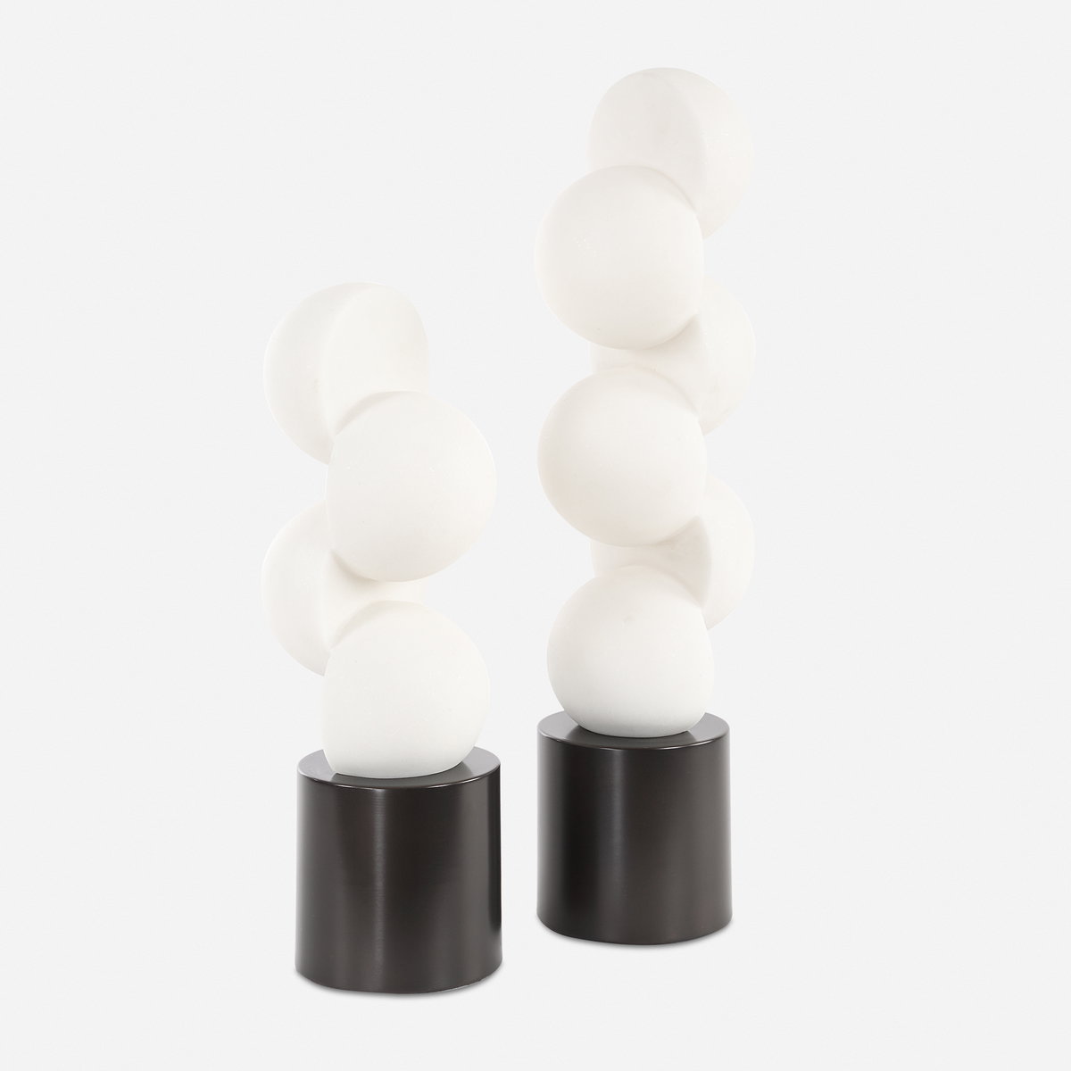 Symmetry White Sculptures Set/2, Figurines & Statue by Uttermost, 4.5" width x 18" height x 4.5" depth View 1
