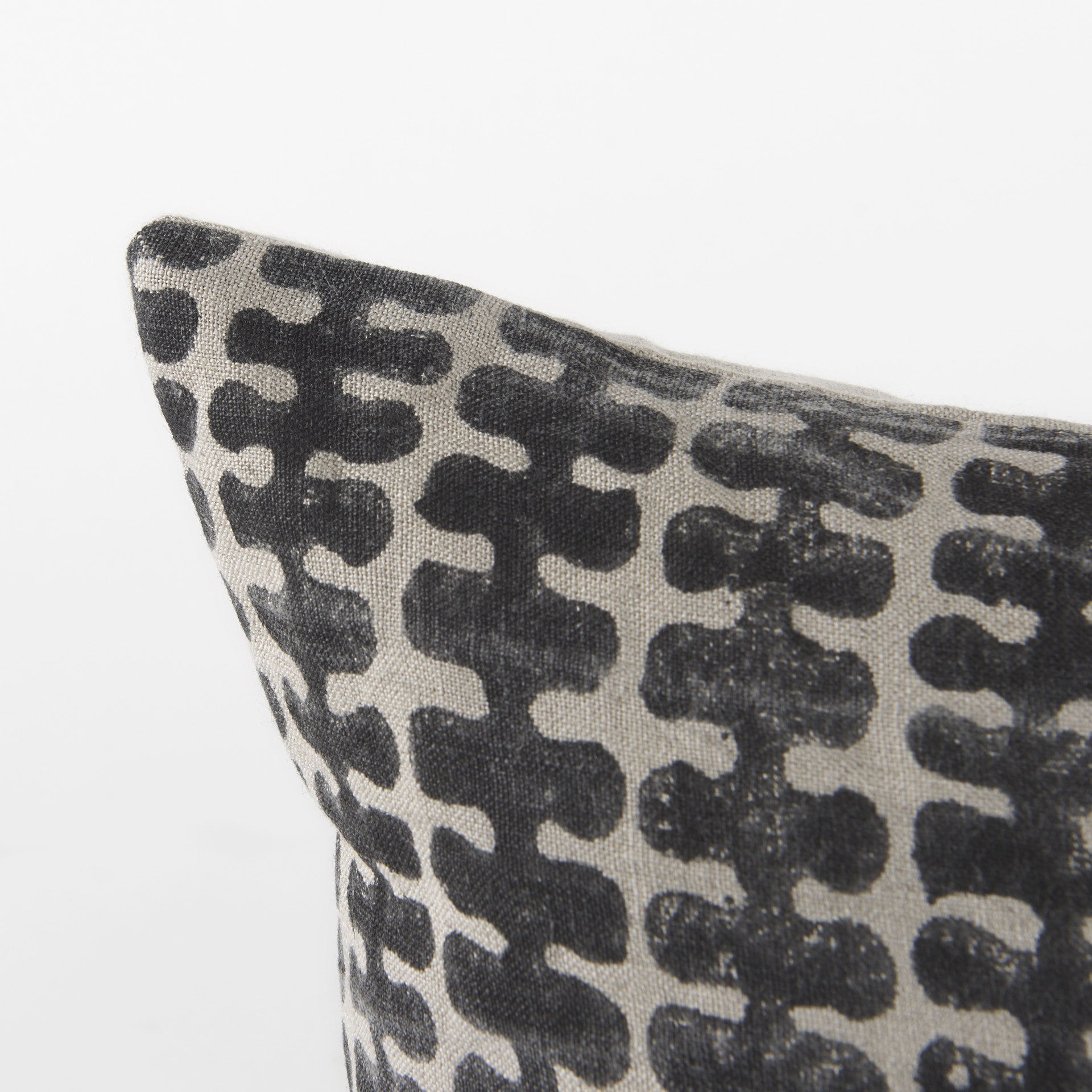 Miriam 13L x 21W Beige and Black Fabric Patterned Decorative Pillow Cover large image 