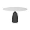 Maxwell 48' Round Pedestal Dining Table | White Marble & Black Wood | Seats 4, by Mercana, 48" length x 48" width x 30" height thumbnail 1