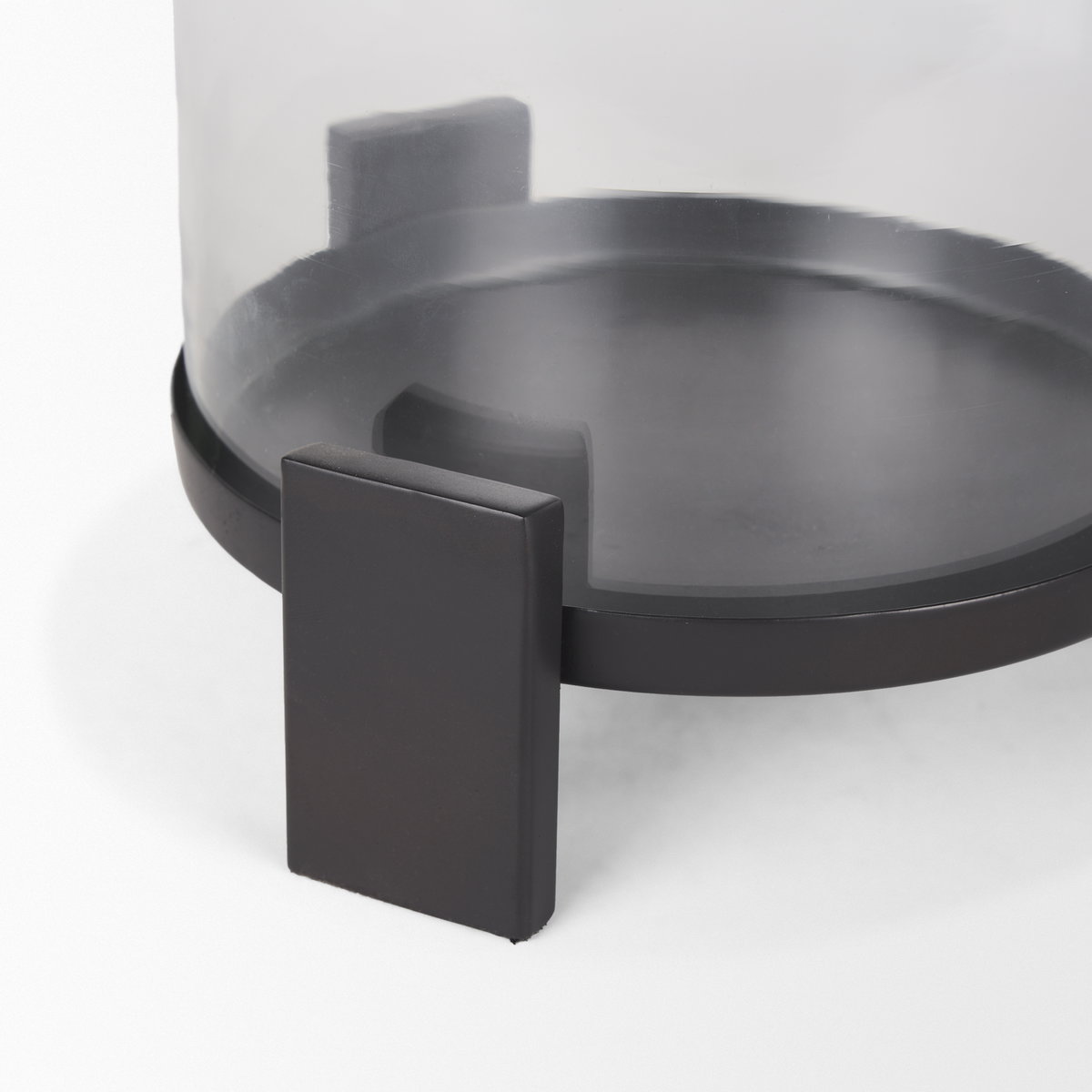 Price Large Matte Black-Brown Metal with Glass Hurricane Candle Holder, Candles & Candle Holder by Mercana, 10" length x 10" width x 13.75" height View 11