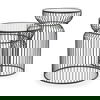 Shani Set of 2 Round, Black Metal with Glass, Accent Tables, Side & End Table by Mercana, 30.71" length x 18.9" width x 20.08" height thumbnail 1