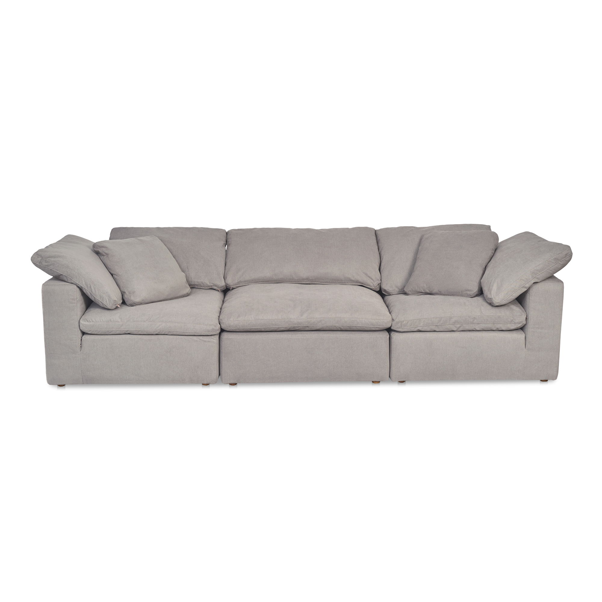 Terra Modular Sofa Light Grey, Sectional Sofa by Moe's Home, 114" width x 32" height x 38" depth View 1