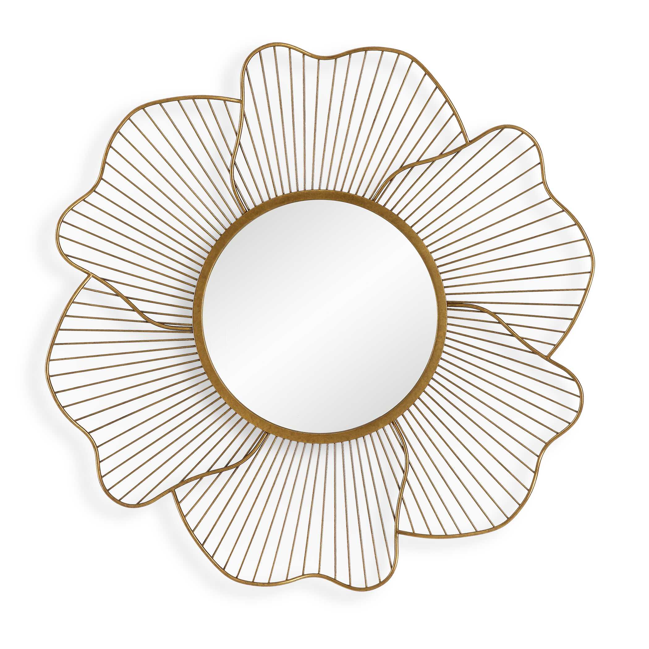 Blossom Gold Floral Mirror, by Uttermost, 42.75" width x 42.75" height x 3.25" depth View 1