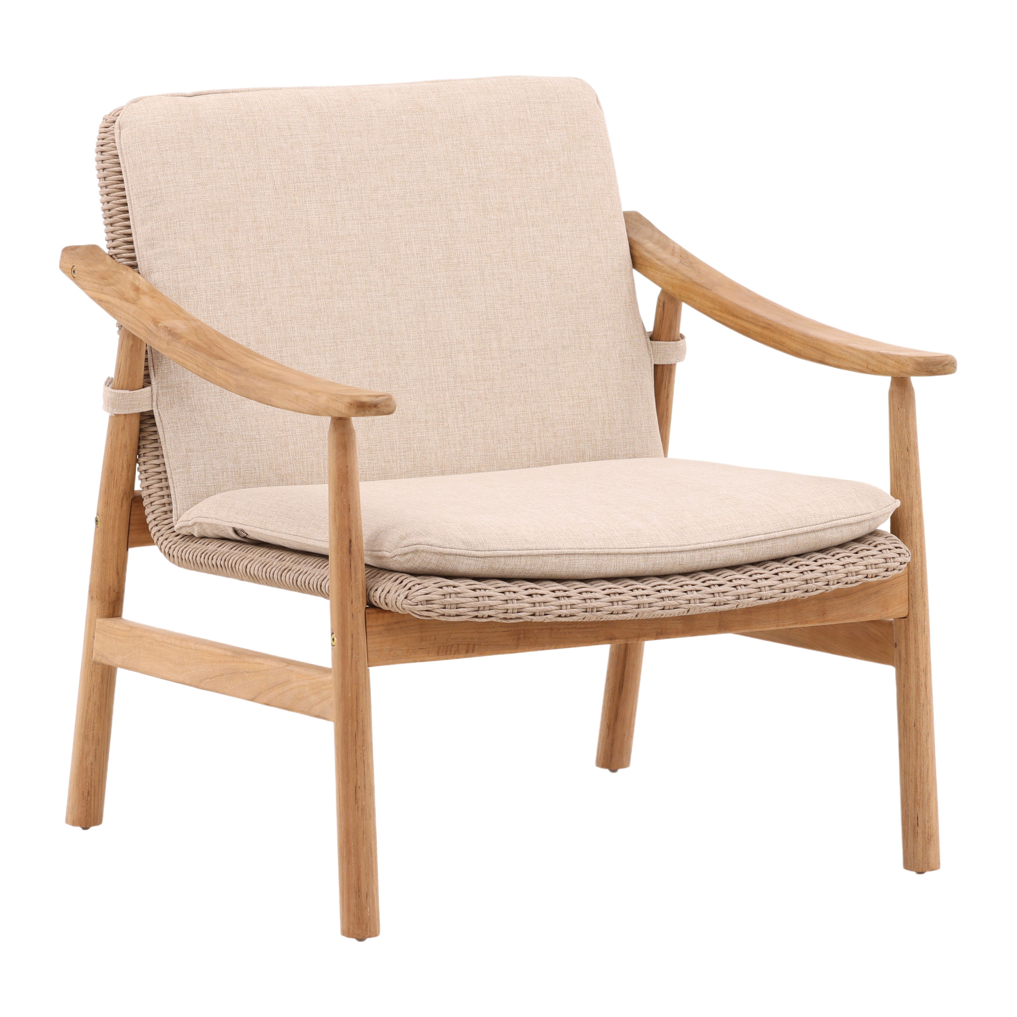 Wembley Outdoor Occasional Chair Beige, Accent Chair by Dovetail, 28" width x 31.5" height x 29.25" depth View 1