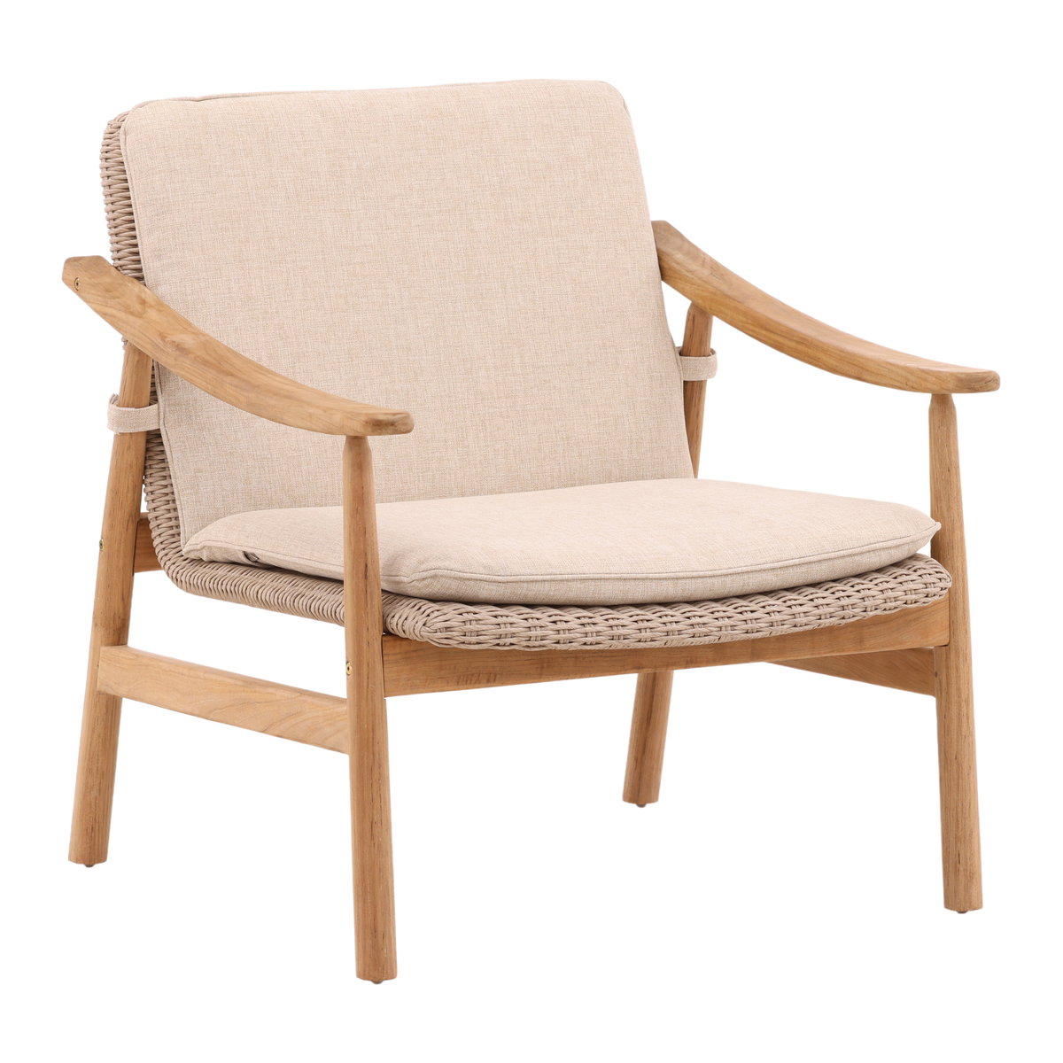 Wembley Outdoor Occasional Chair Beige, Accent Chair by Dovetail, 28" width x 31.5" height x 29.25" depth View 1