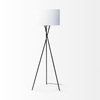 Ambrose 20.0L x 20.0W x 61.8H Black Metal with White Fabric Shade Floor Lamp, by Mercana, 22" length x 22" width x 65.5" height thumbnail 6