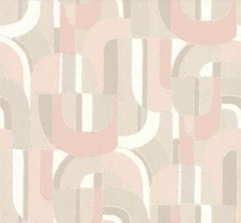 Sculpture Garden Pink & Cream Wallpaper