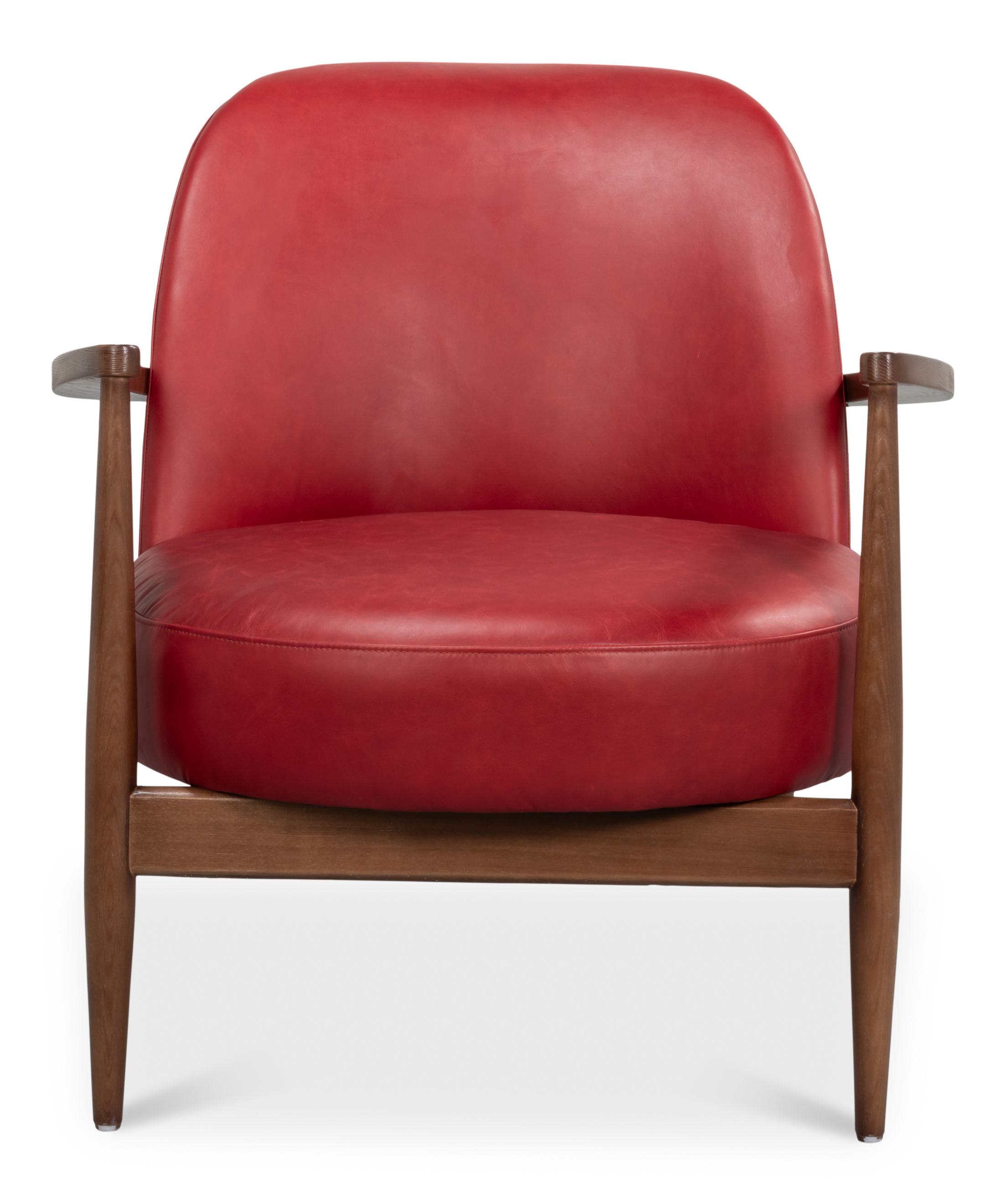 Pindar Armchair, Leather, New Rouge,Red large image 