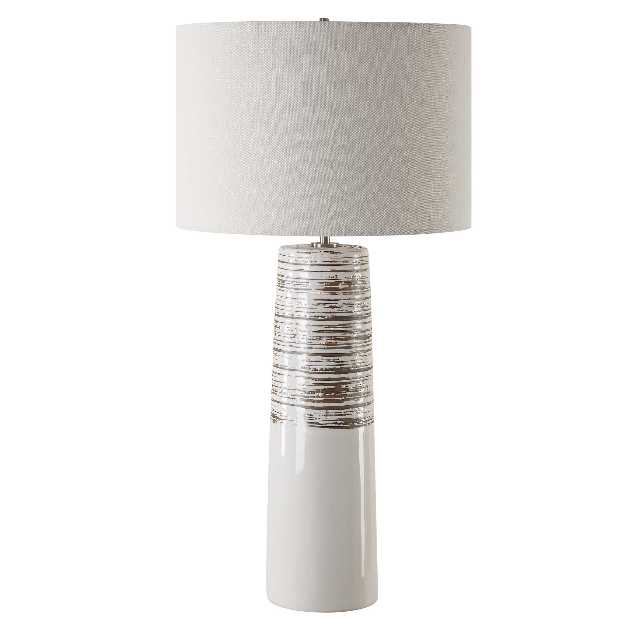 Haven White Glaze Table Lamp, by Uttermost, 15" width x 29.5" height x 15" depth View 5
