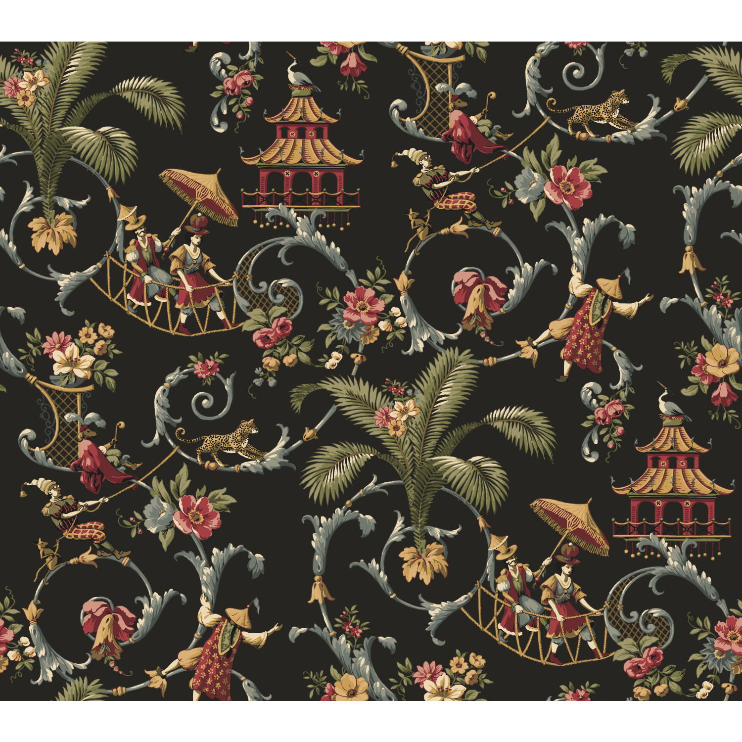 Mandarin Rose Red Wallpaper, by York Wall, 27' length x 2'3" width x 0.02" depth View 1