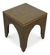 Croco Embossed Leather Stool  Ant. Green, by Sarreid, 1'6" length x 1'6" width x 10" height thumbnail 10