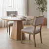 Tenton Open Back Dining Side Chair | Grey Fabric with Brown Wooden, Dining Chair by Mercana, 23.5" length x 19" width x 36.75" height thumbnail 4