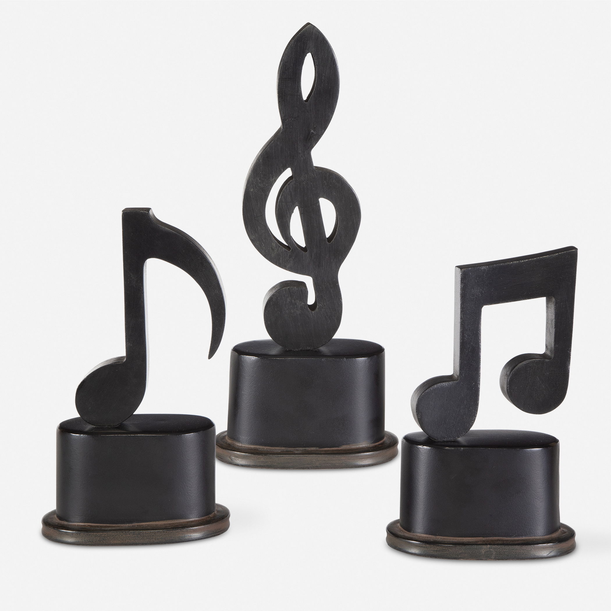 Music Notes Metal Figurines, Set/3 large image 