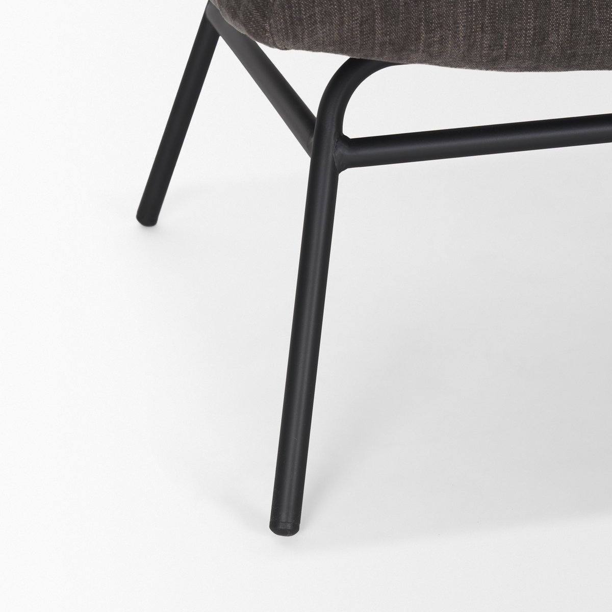 Nora Charcoal Fabric with Matte Black Metal Legs Accent Chair, by Mercana, 25" length x 30.25" width x 31" height View 13