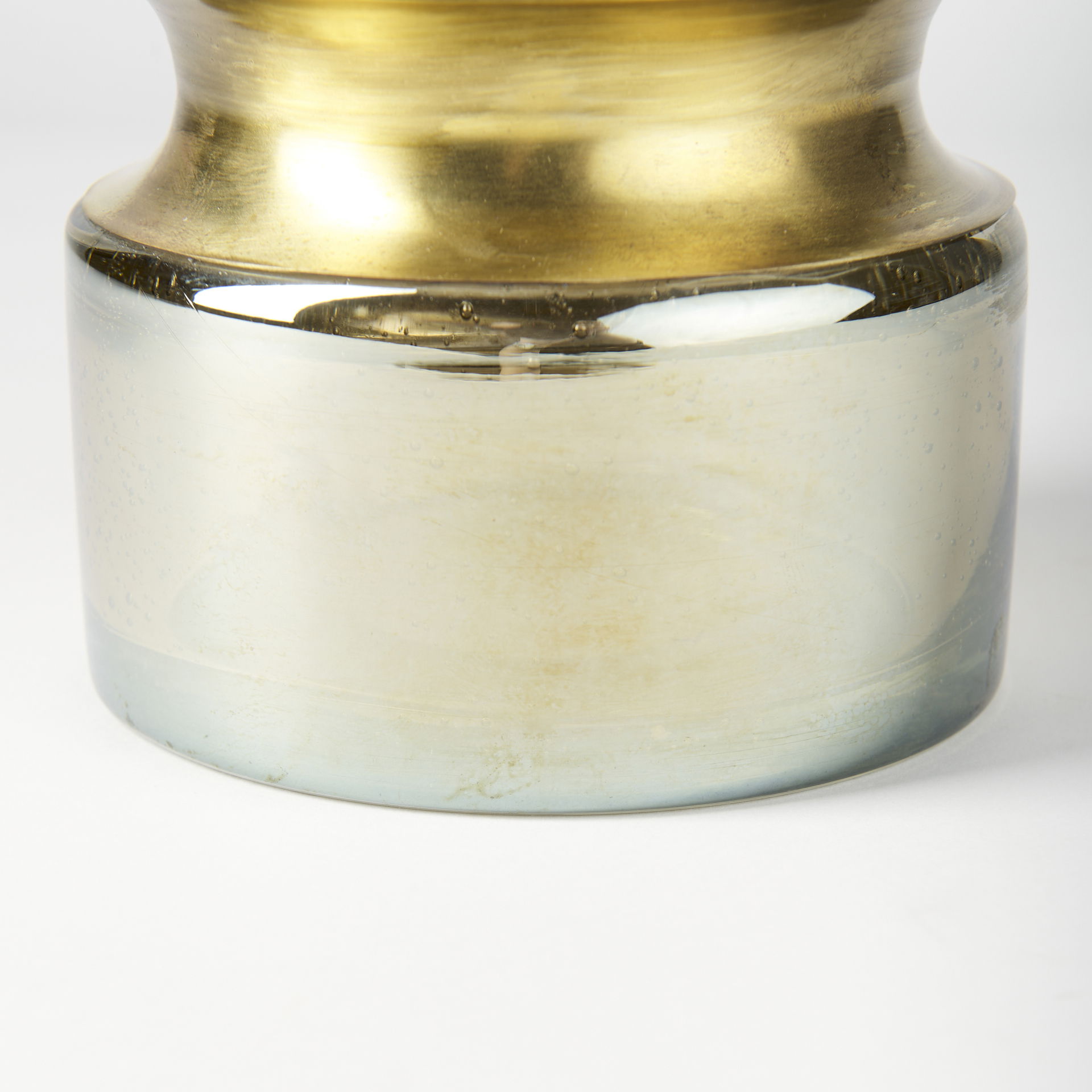 Adriatic I Small Brushed Gold Metal Glass Vase large image 