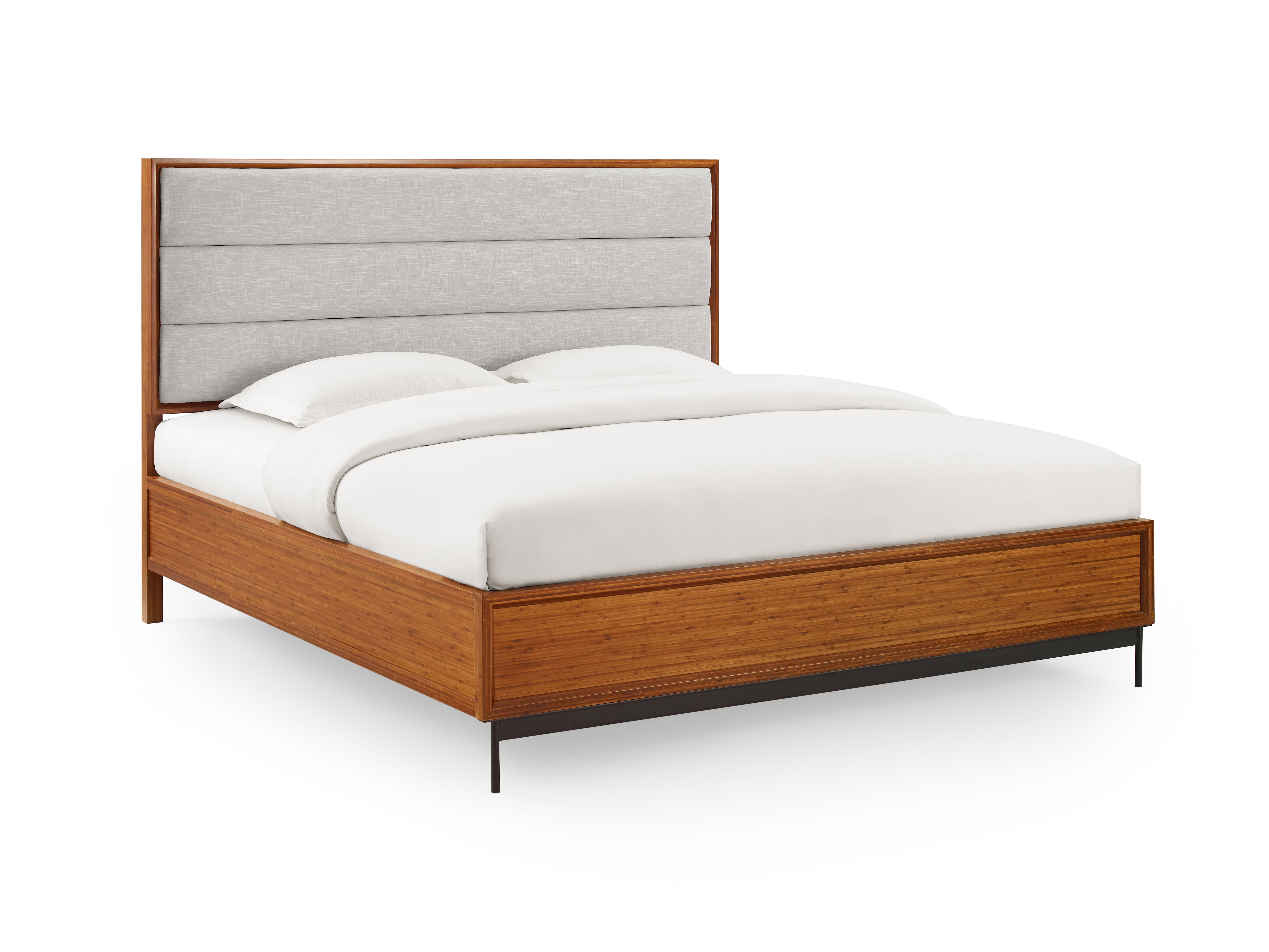 Taylor Queen Bed, Amber, by Greenington, 84" length x 63" width x 17.5" height View 1