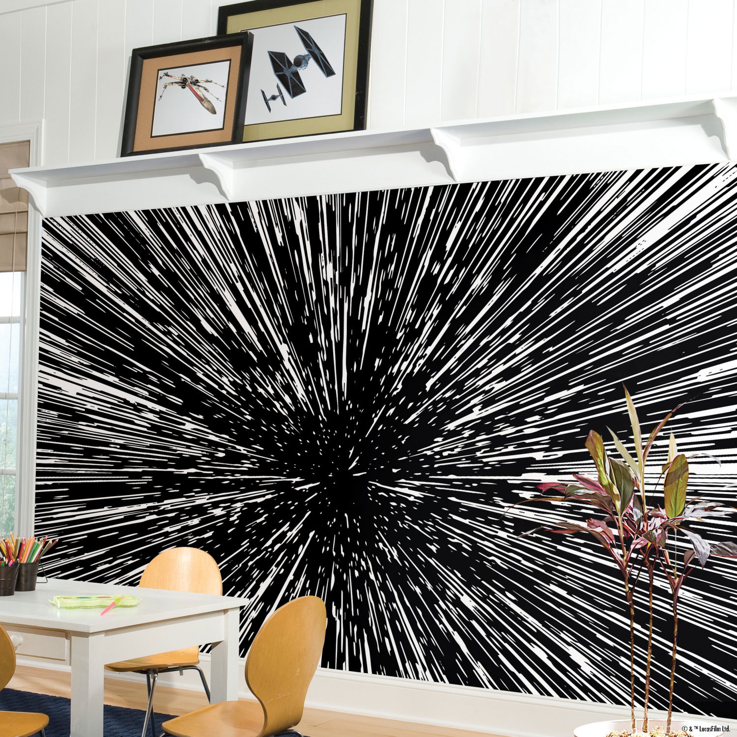 Hyper Space Black Peel & Stick Wall Mural large image 